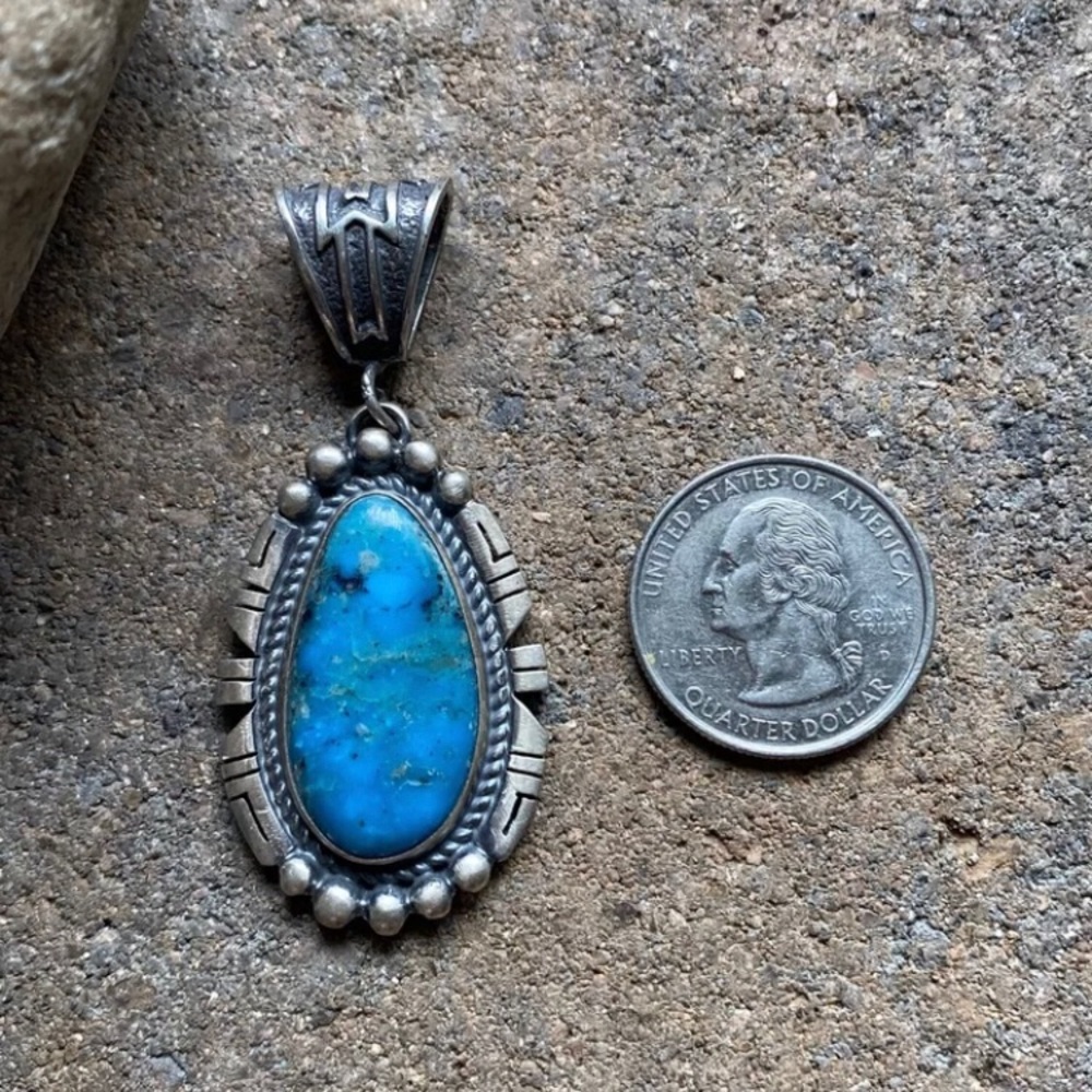 Nativeamerican Sterlingsilver Turquoisependant.P S - image 6